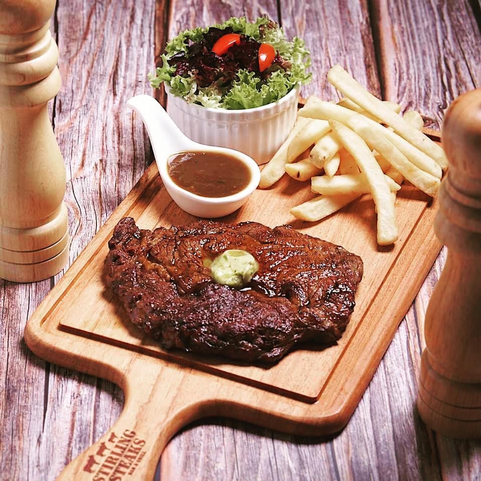 Stirling Steaks                                          CHARCOAL GRILLED STEAKS